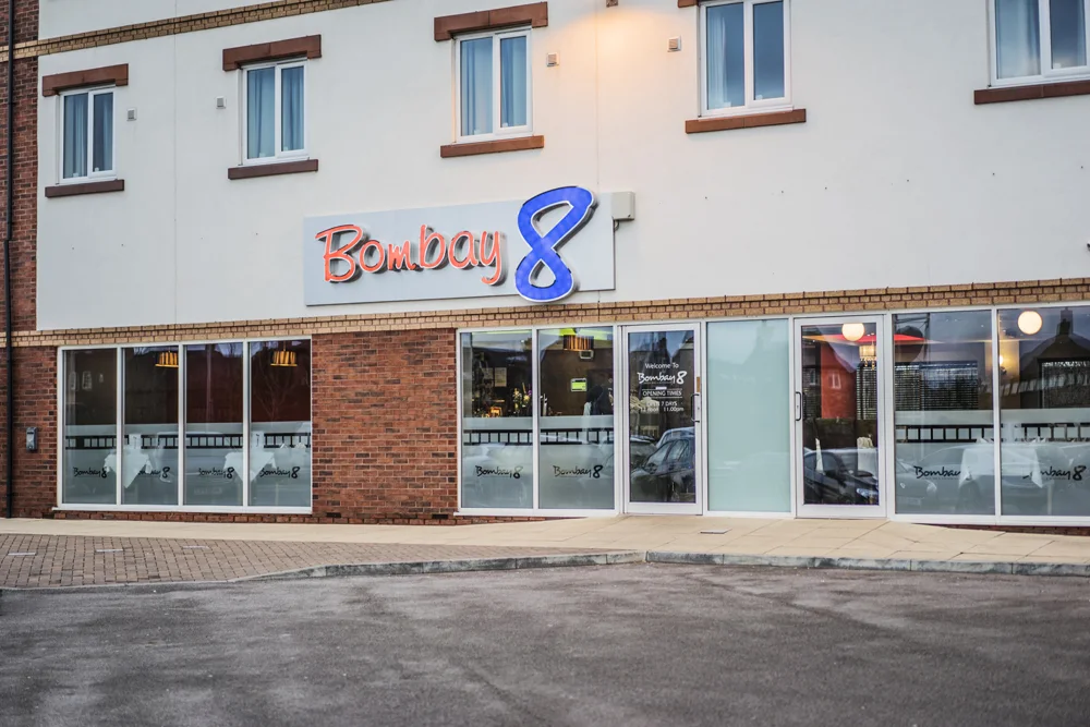 Bombay 8 restaurant exterior at Gemini in Warrington